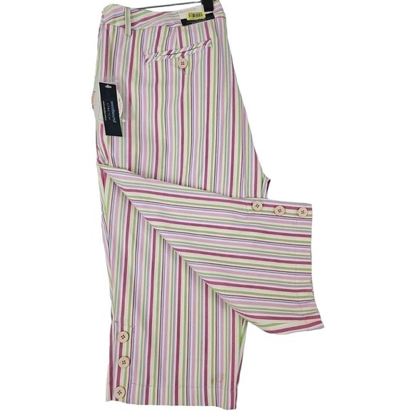 Westbound ~Woman Size 16~ Multicolor Striped Natalie Fit Straight Leg Capri Pant - Picture 1 of 9
